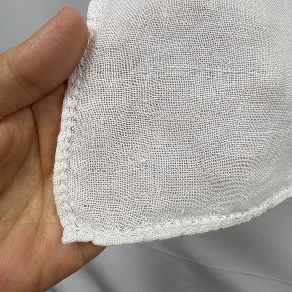 VTG Embroidery Lace Linen Tablecloth 66 X 82 Ivory Seat 6-8 Flaws/ Repairs - Picture 7 of 14